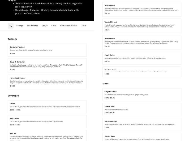 Open Face Menu