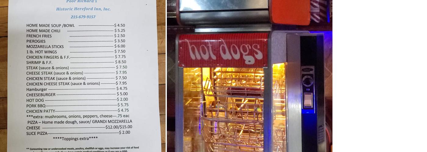 Poor Richards Historic Hereford Inn Menu