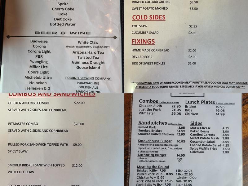 Pork Authority BBQ Menu