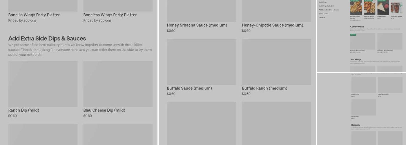 It's Just Wings Menu