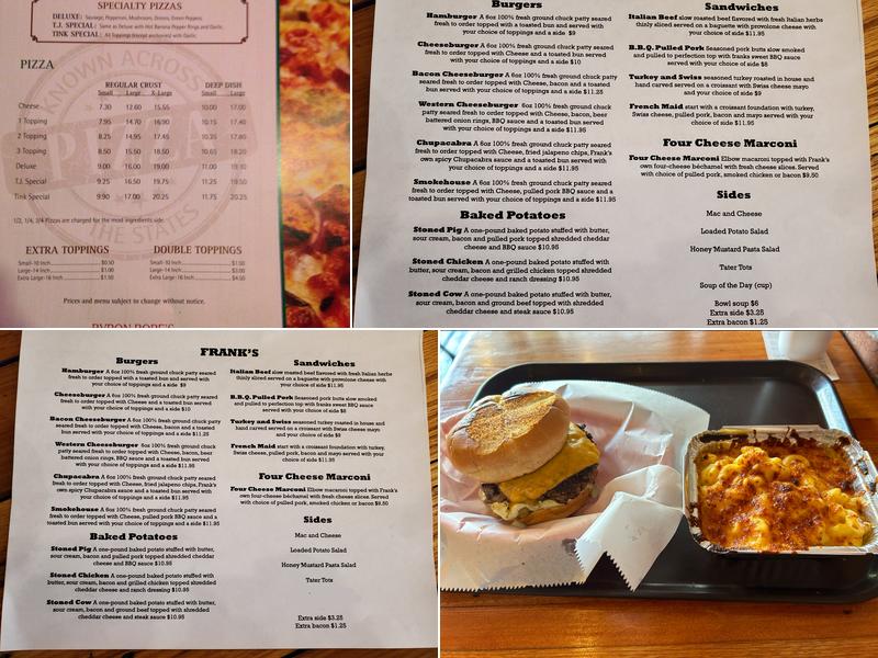 Frank's Restaurant Menu