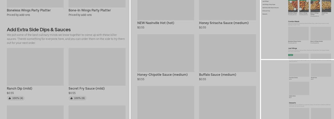 It's Just Wings Menu