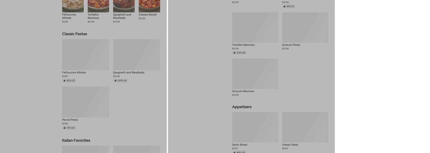 La Sala Della Pasta Menu