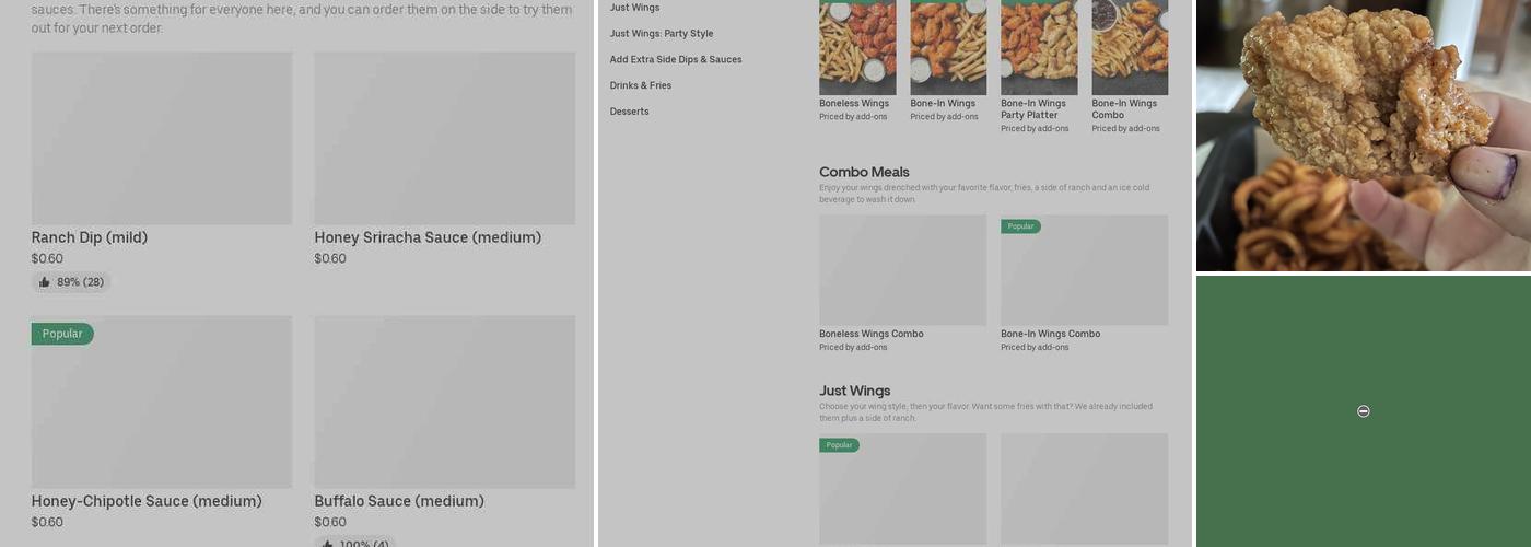 It's Just Wings Menu