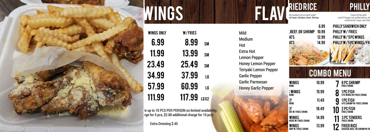 A Town Wings Menu