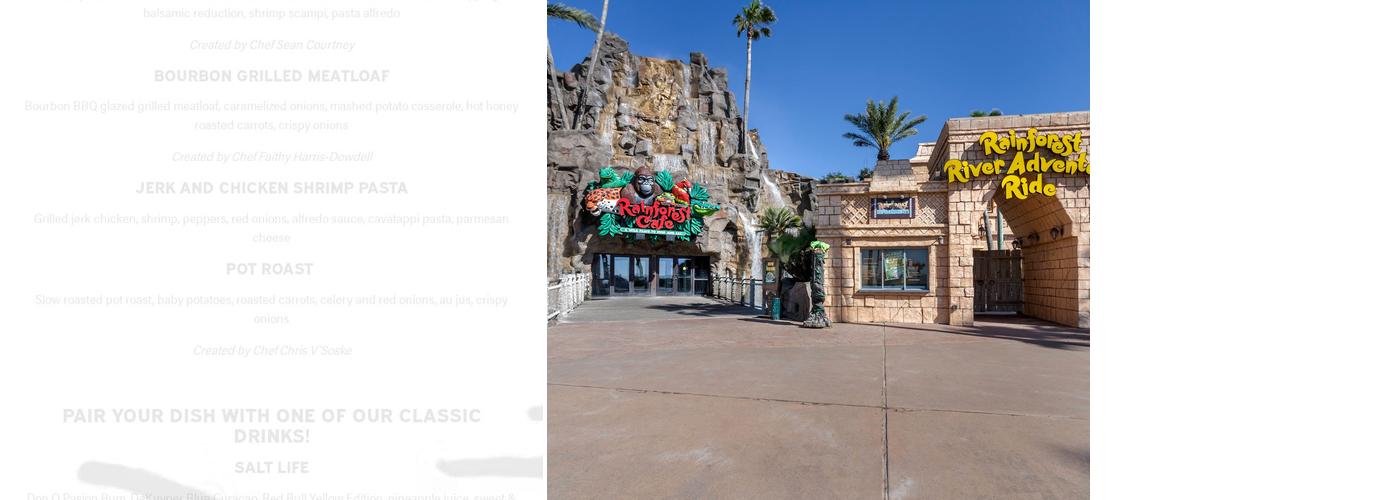Rainforest River Adventure Ride Menu