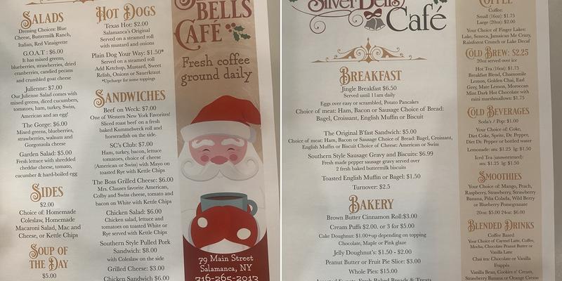 Silver Bells Cafe Menu