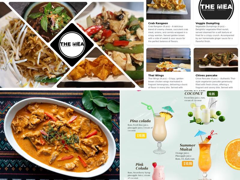 The Mea Thai Cuisine Menu