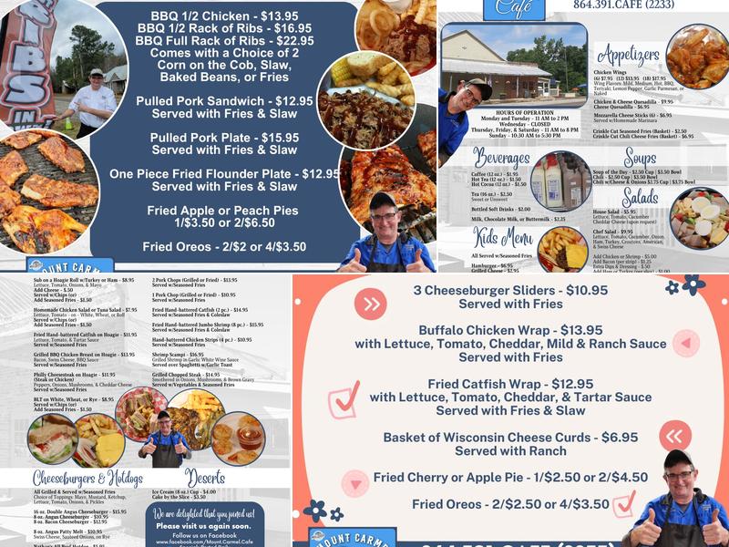 Mount Carmel Café Menu