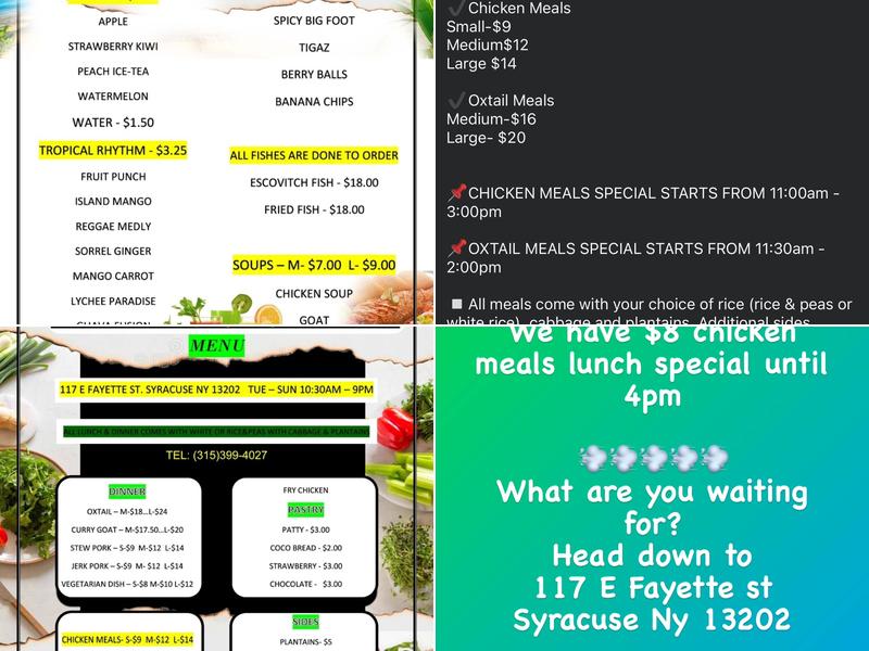 Jamaica cuse Menu