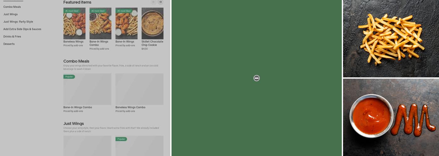 It's Just Wings Menu