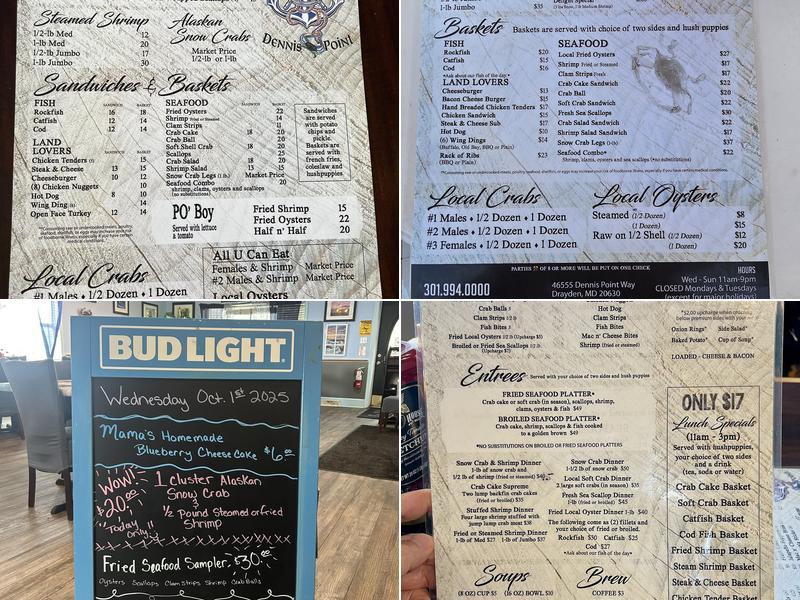 Captain Pat’s Seafood Menu