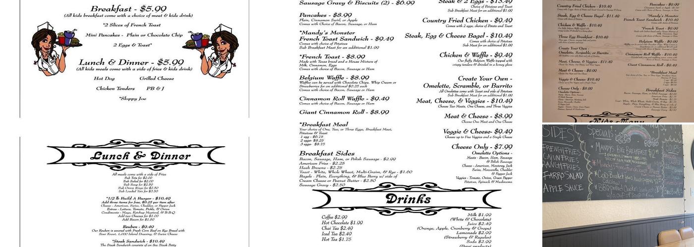 Mandy's Diner Menu