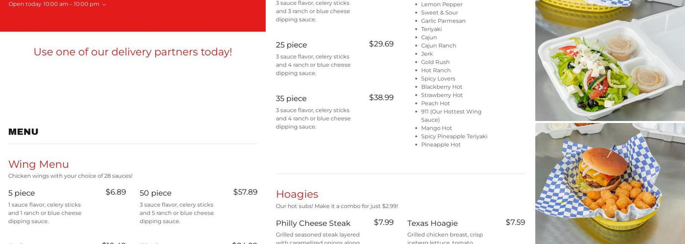 Mix Grill & Wings Menu