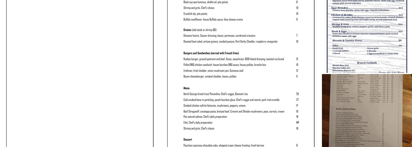 Marrow 41 Menu