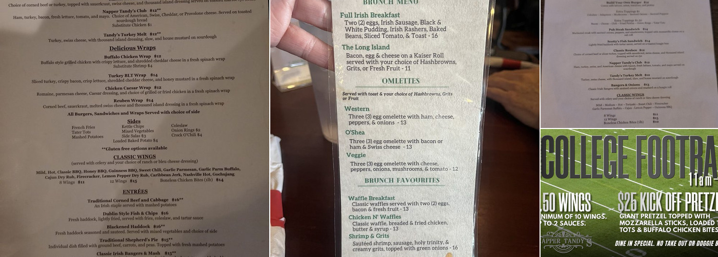 Napper Tandy's Public House and Restaurant, Angier Menu, Reviews (155