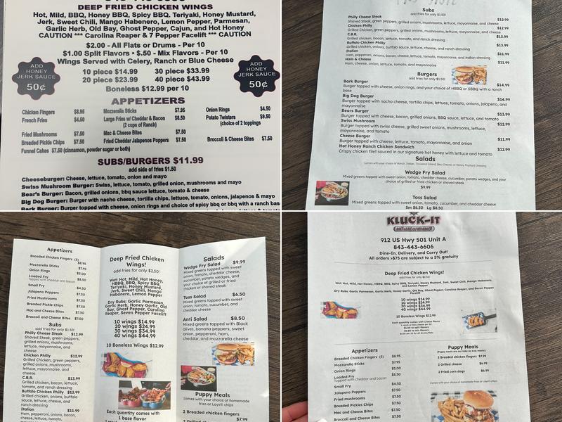 Kluck-it Menu