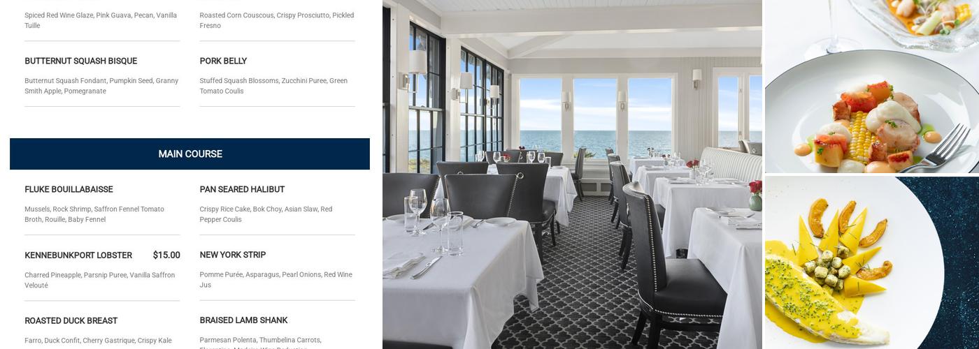 Ocean Restaurant Menu