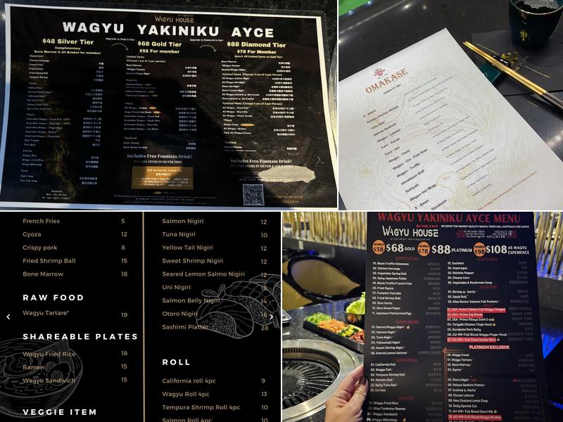Wagyu House by The X Pot Chicago 和牛放题（日式涮涮锅/烤肉） Menu