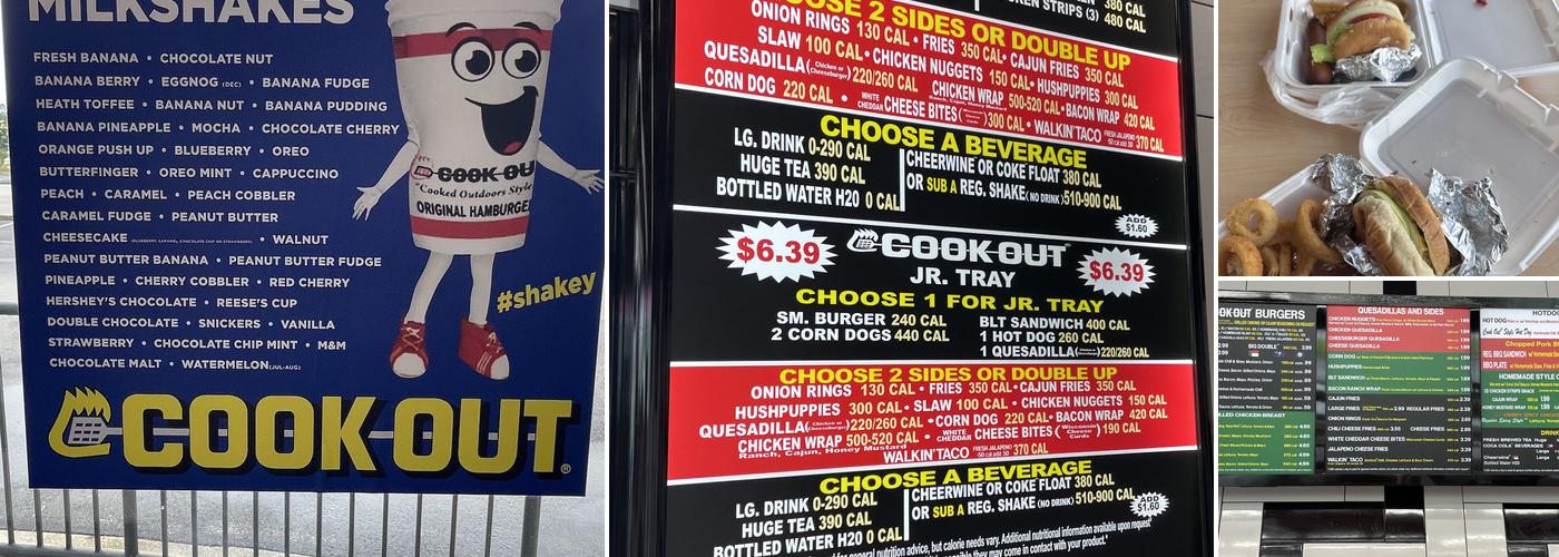 Cook Out Menu