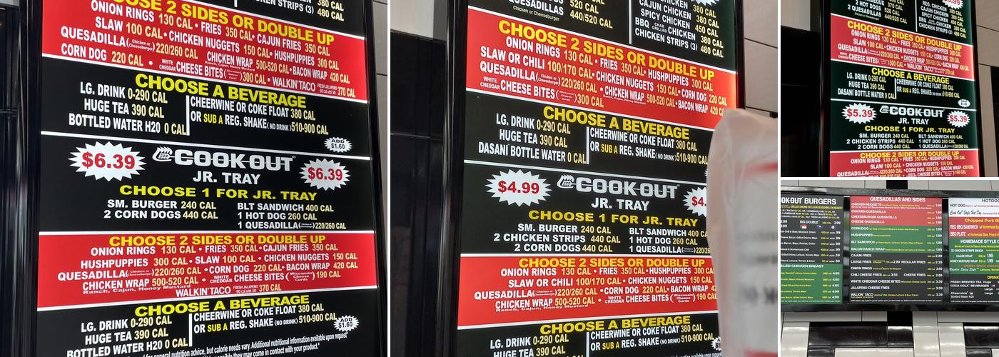 Cook Out Menu