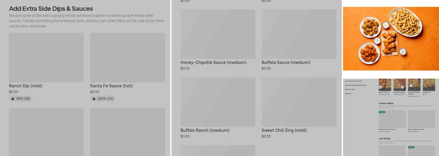 It's Just Wings Menu