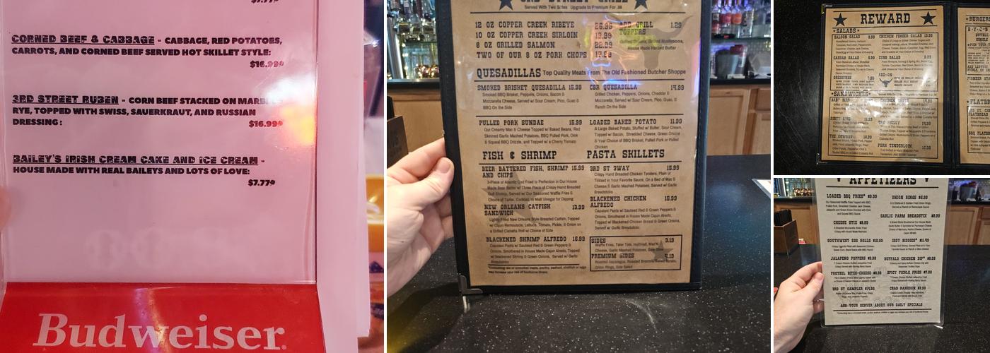 3rd Street Saloon Menu