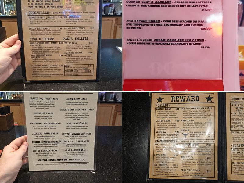 3rd Street Saloon Menu
