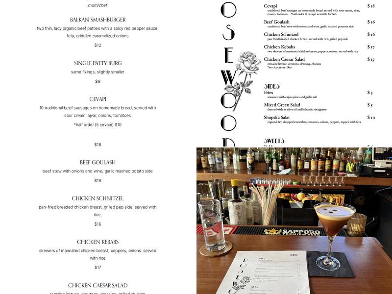 Rosewood Tavern Menu