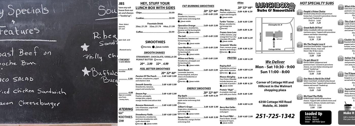 Lunch Box Inc Menu