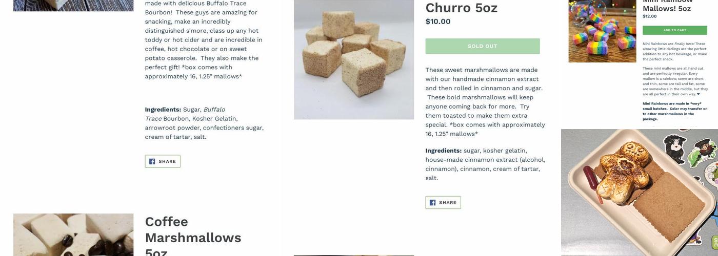 Sugar Rush Marshmallows Menu