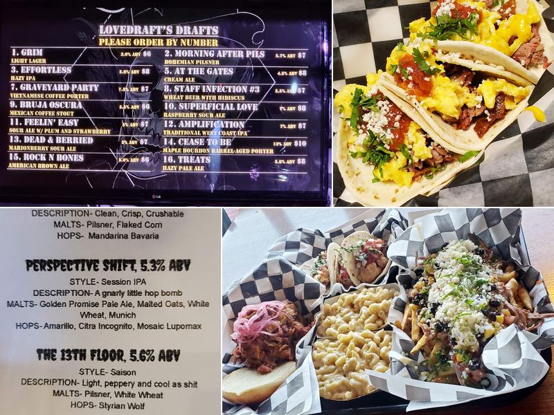 Lovedraft's Brewing Co Menu