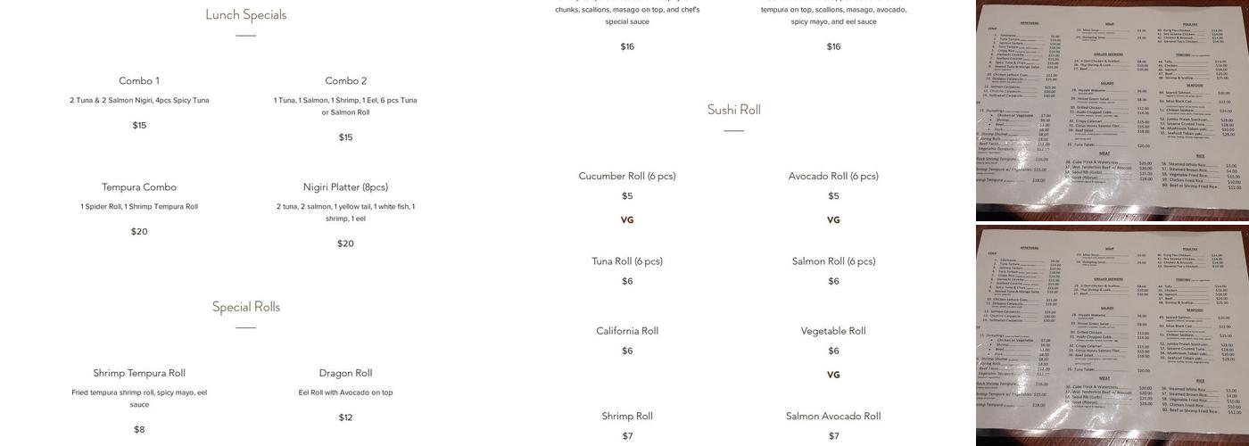 Asahi Menu