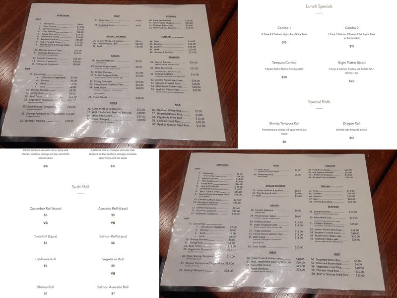 Asahi Menu