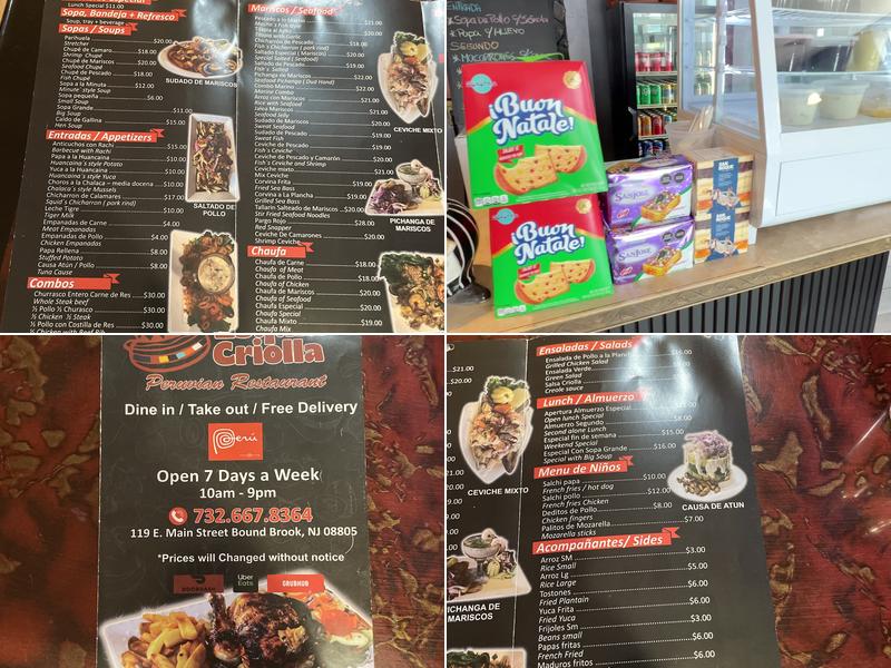 Esquina Peruana - Peruvian Restaurant Menu