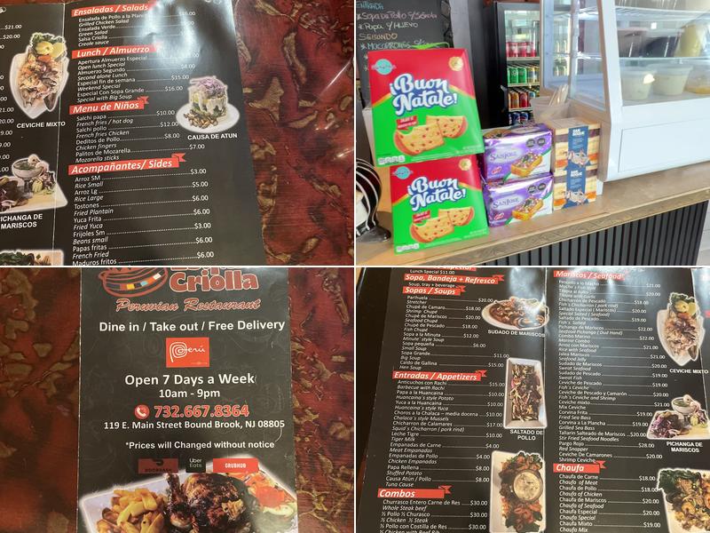 Esquina Peruana - Peruvian Restaurant Menu