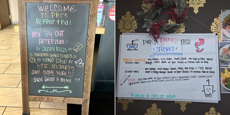 Pha's Pepper Thai Menu
