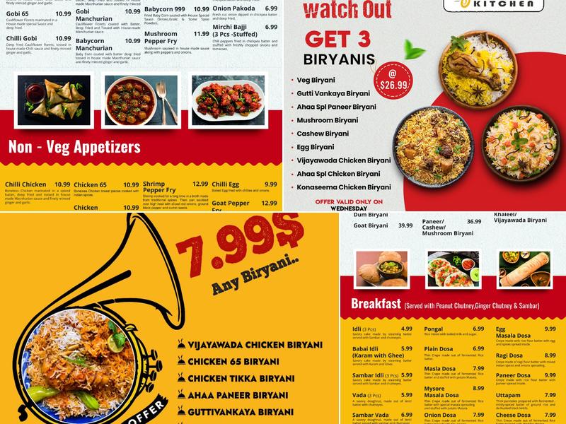 Ahaa Kitchen Menu