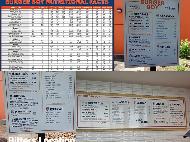 Burger Boy Menu