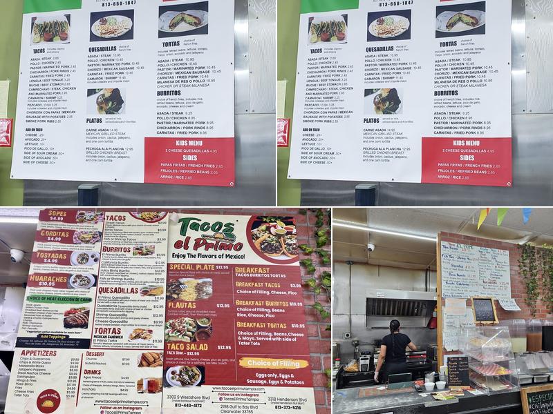 Tacos El Primo - Authentic Mexican Grill Menu