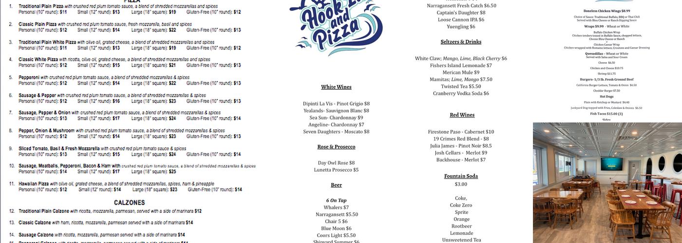 Hook Line & Pizza Menu