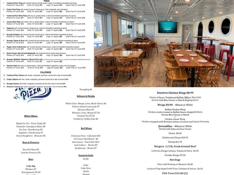 Hook Line & Pizza Menu