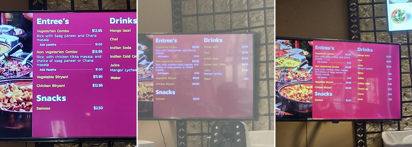 Curry Bites Menu