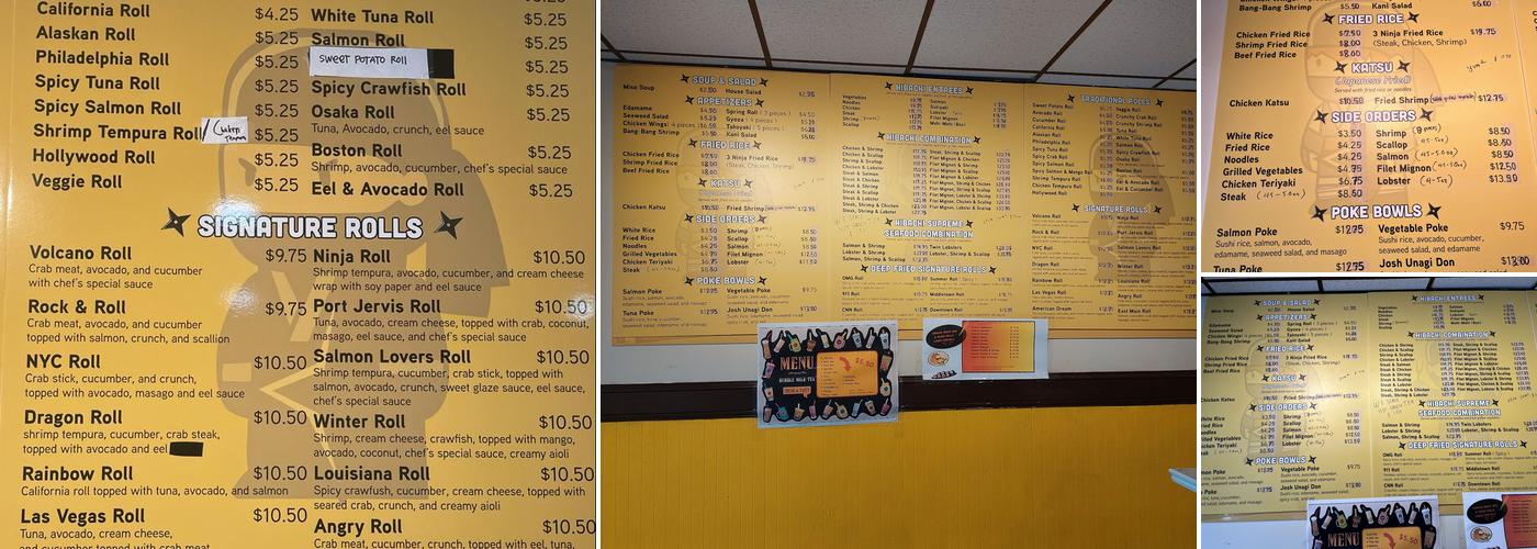 3Ninja Express Menu