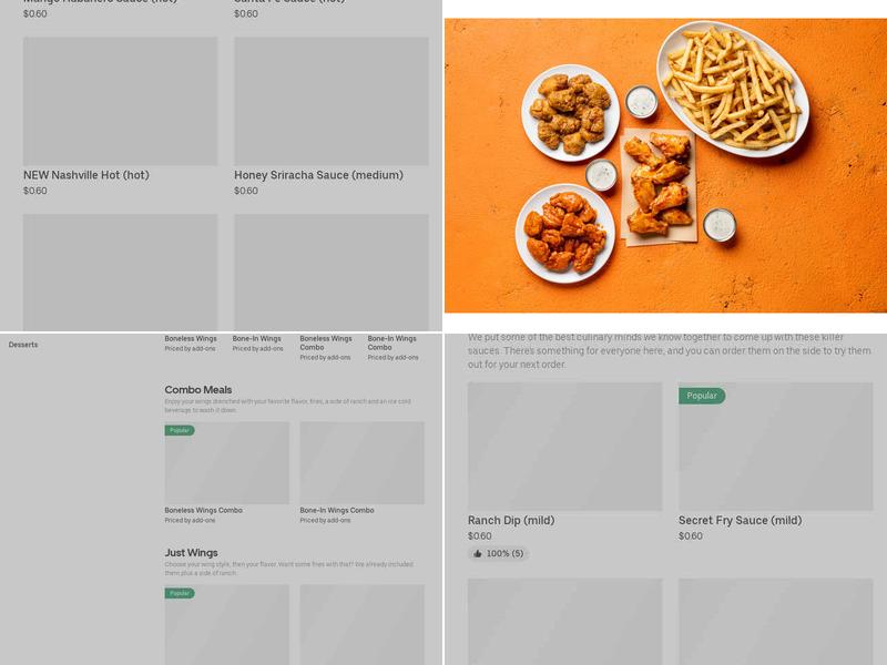 It's Just Wings Menu