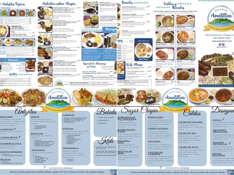 Amatitlan Menu