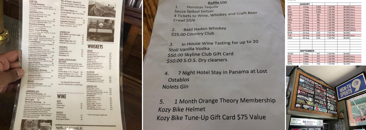 Murphy's Rooftop Menu