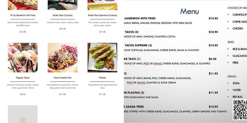 Papis Kitchen Menu