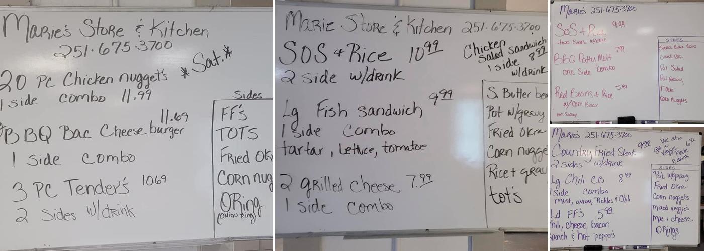 Marie's Kitchen Menu