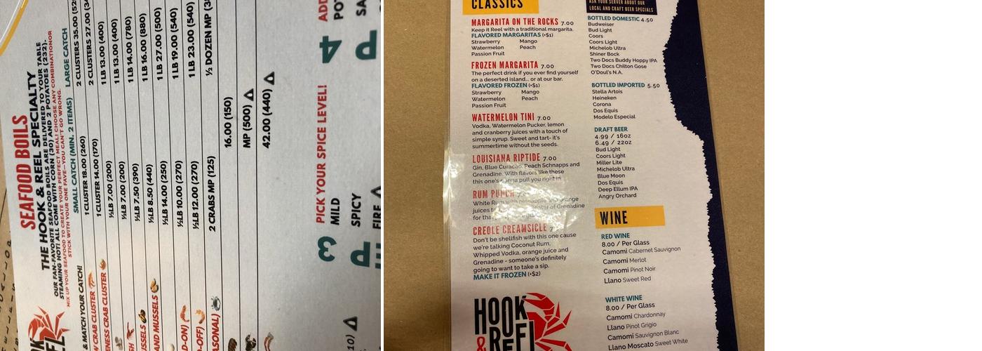 Hook & Reel Menu